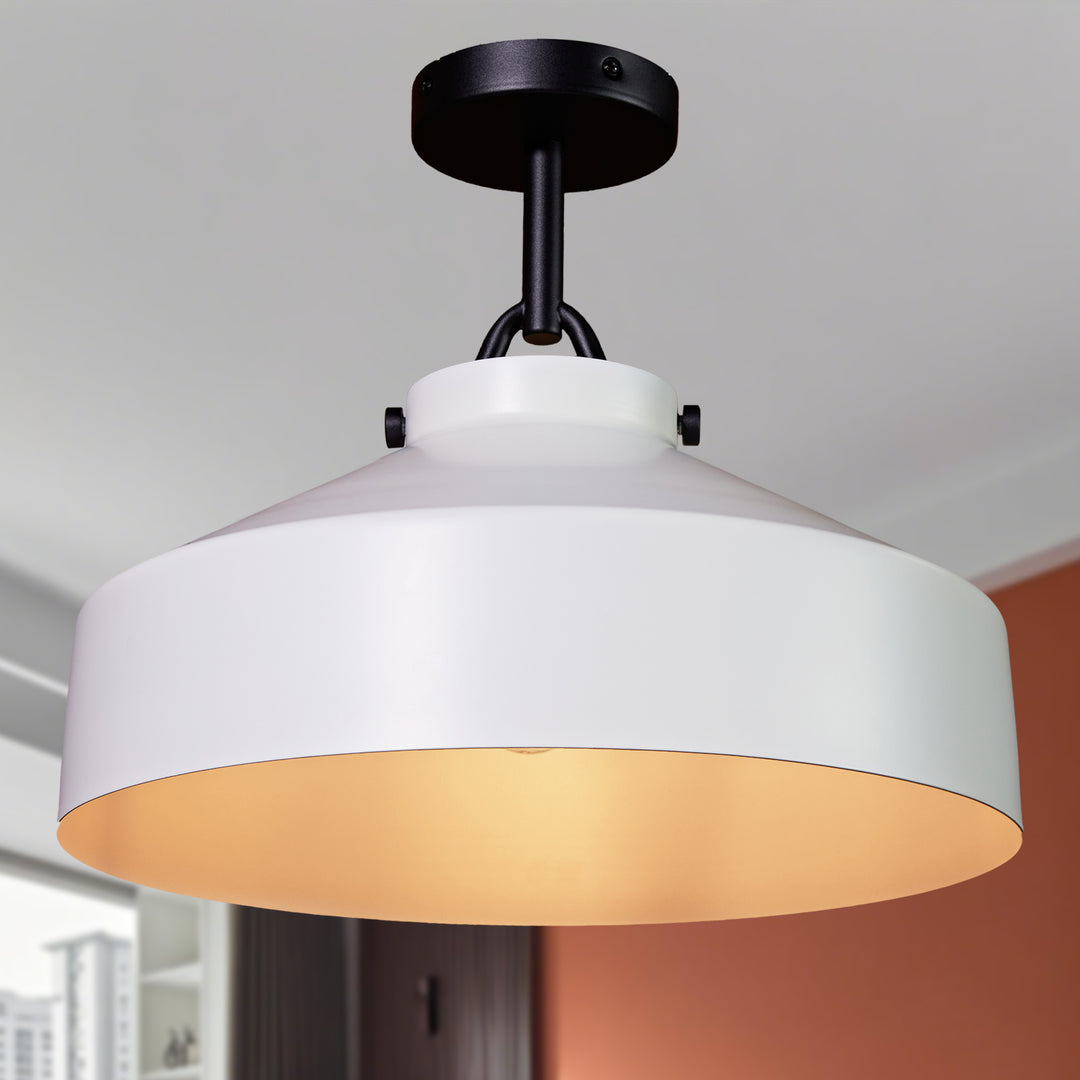 Flexillum Living Room Flush Mount 16" - Sleek Design with Angular Details, Versatile Placement, and Dimmer Switch Compatible - Perfect for Living Room, Ceiling Lamps for Living Room, and Lounge Lights Ceiling