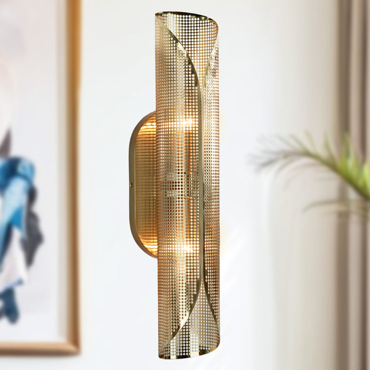 Curl Perforated Sconce 2-Light - Modern Light Fixture for kitchen, Bedroom Wall Sconces