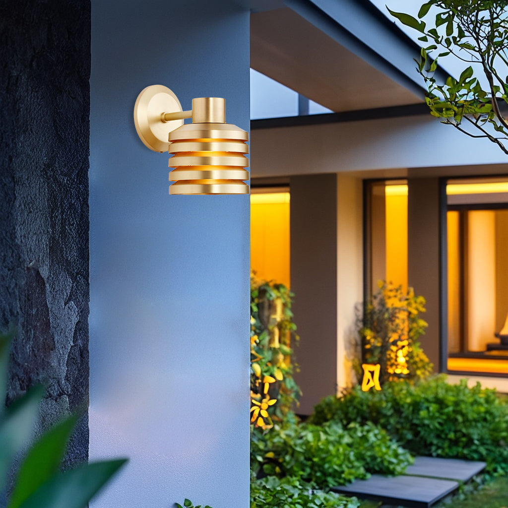 Illuminate Brass Louver Sconce - Adjustable Dimmable Wall Light Fixture-Perfect for the Living Room and Outdoors
