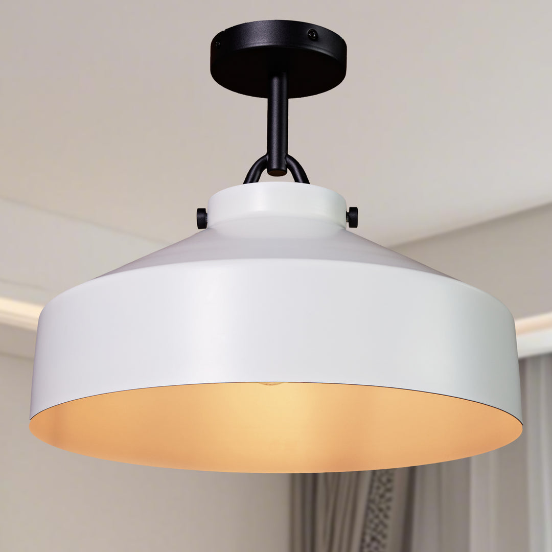 Flexillum Living Room Flush Mount 16" - Sleek Design with Angular Details, Versatile Placement, and Dimmer Switch Compatible - Perfect for Living Room, Ceiling Lamps for Living Room, and Lounge Lights Ceiling