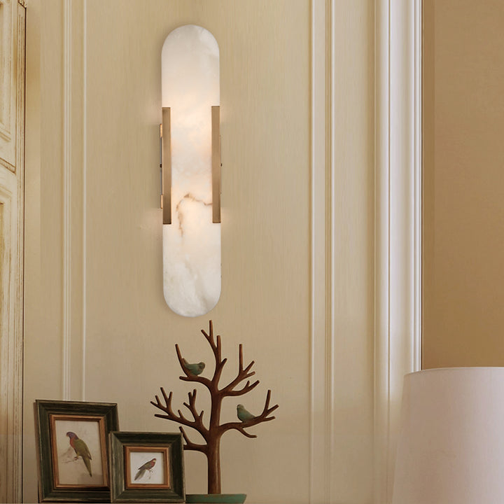 Alabaster Elegance Backplate Sconce - Elegant Alabaster Design with Stunning Finishes - Perfect for Bathroom Sconce