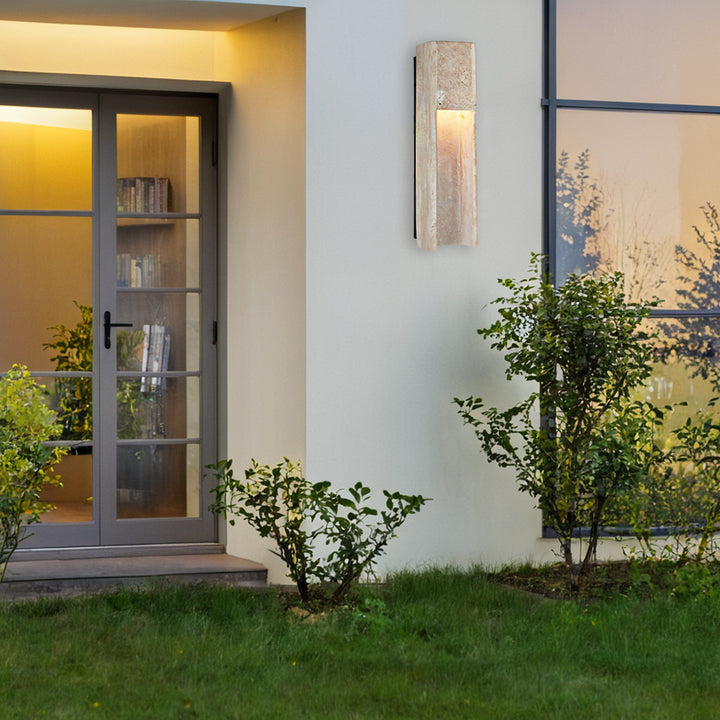 Travertine Polished Stainless Steel Canopy Indoor/Outdoor Sconce - Elegant Industrial Wall Lighting
