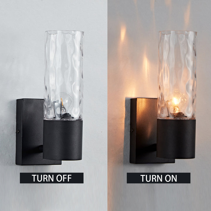 Transparent Glass Cylinder - Sleek Handcrafted Wall Lamps for Optimal Light, Suitable for Bathrooms and Living Rooms