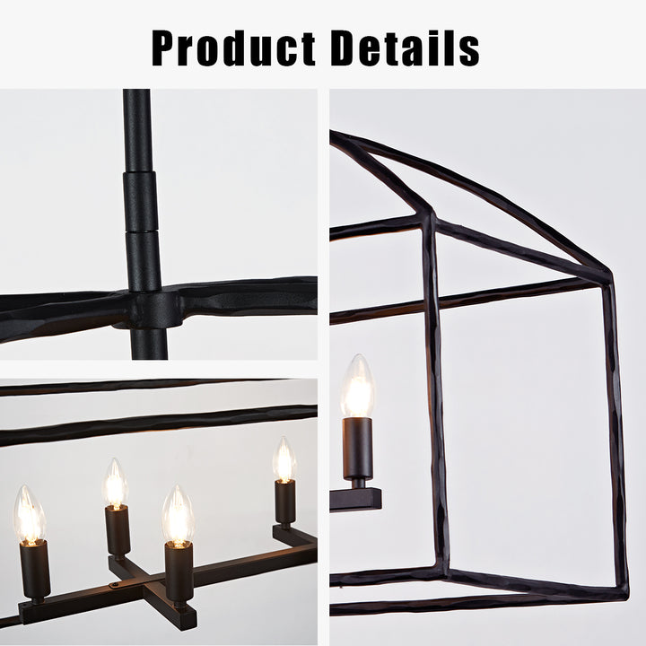 ForgeCurve Dining Chandelier - Modern Hand-Forged Chandelier with Organic Curves Suitable for Dining Room And Living Room