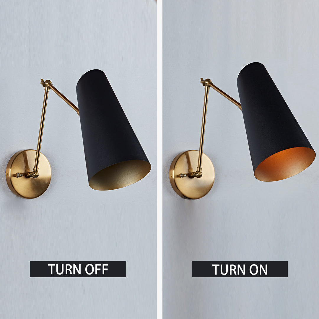 Elegant Articulating Mid-Century Modern Metal Sconce - Stylish and Functional Wall Lights for Living Room