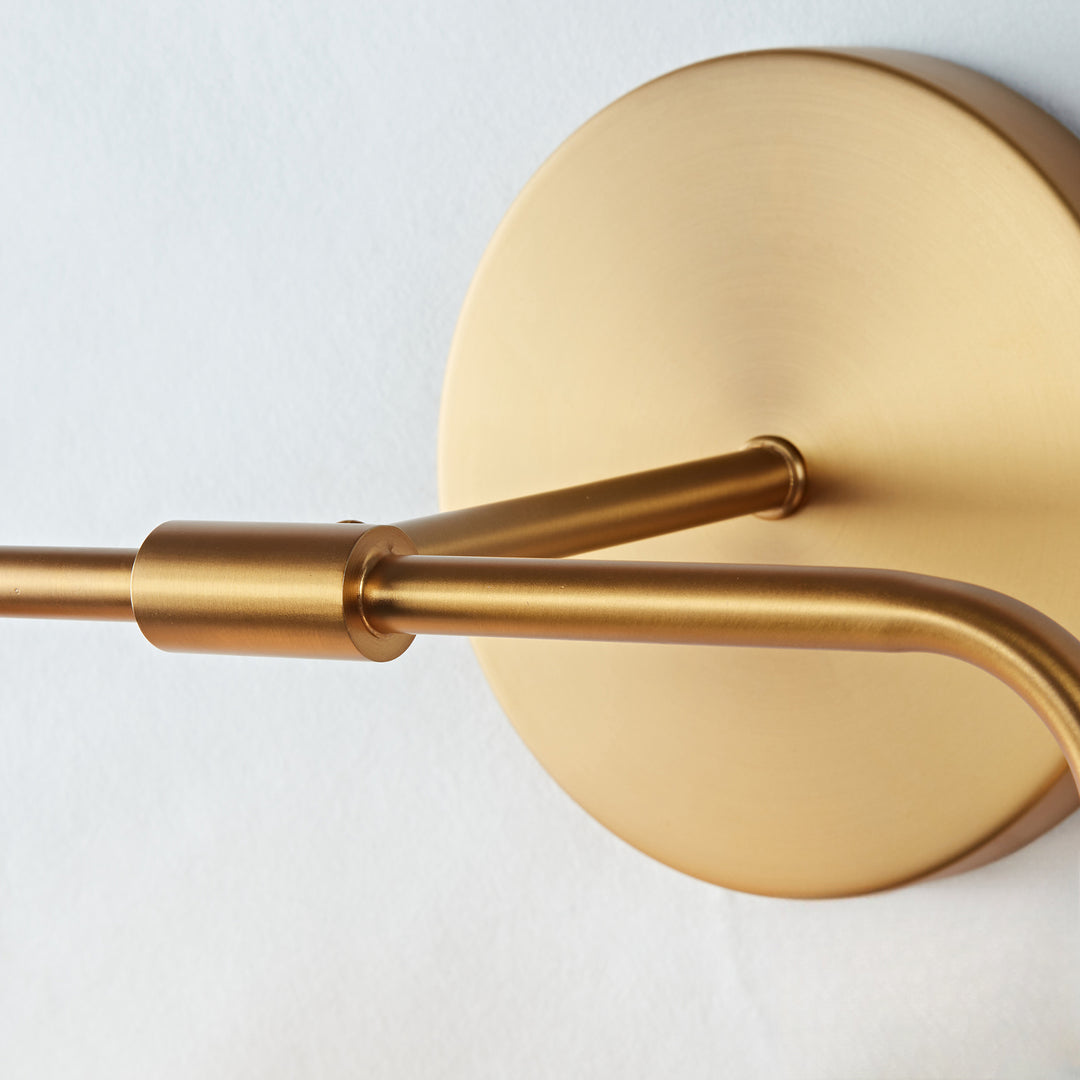 Globe Shade Matte Finish with Brass Accents Double Light Sconce - Elegant Blown Glass and Steel Frame, Bathroom Sconce