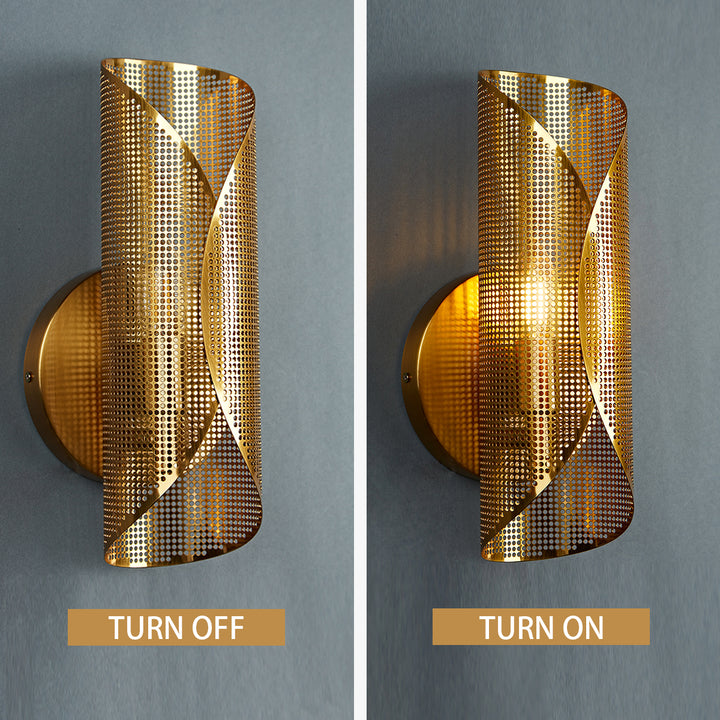 Curl Perforated Sconce 1-Light - Perfect for Kitchen and Bedroom Wall Sconces