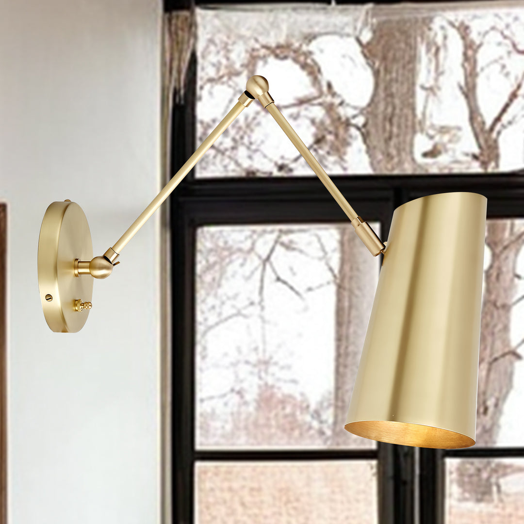 Elegant Articulating Mid-Century Modern Metal Sconce - Stylish and Functional Wall Lights for Living Room