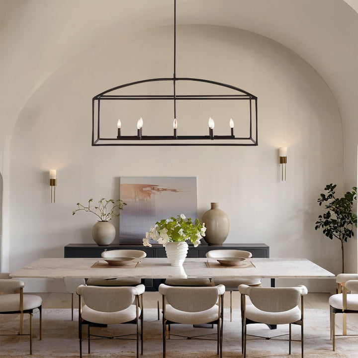 ForgeCurve Dining Chandelier - Modern Hand-Forged Chandelier with Organic Curves Suitable for Dining Room And Living Room