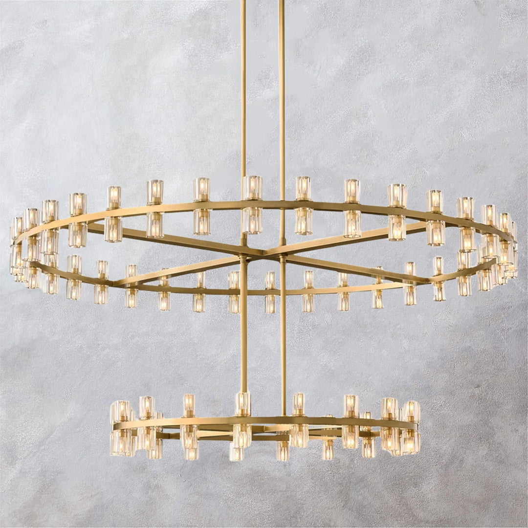 Theresa Crystal Modern Chandelier - Maria Theresa Design with Clear Crystal and Precision Cut K9 Crystal - Stylish Hanging Light Fixture Perfect for Your Living Room