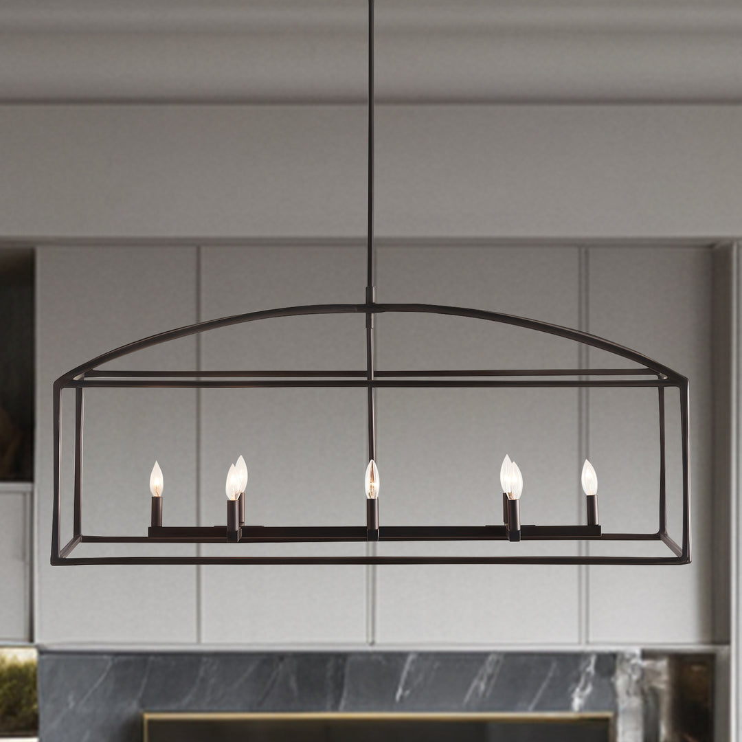 ForgeCurve Dining Chandelier - Modern Hand-Forged Chandelier with Organic Curves Suitable for Dining Room And Living Room