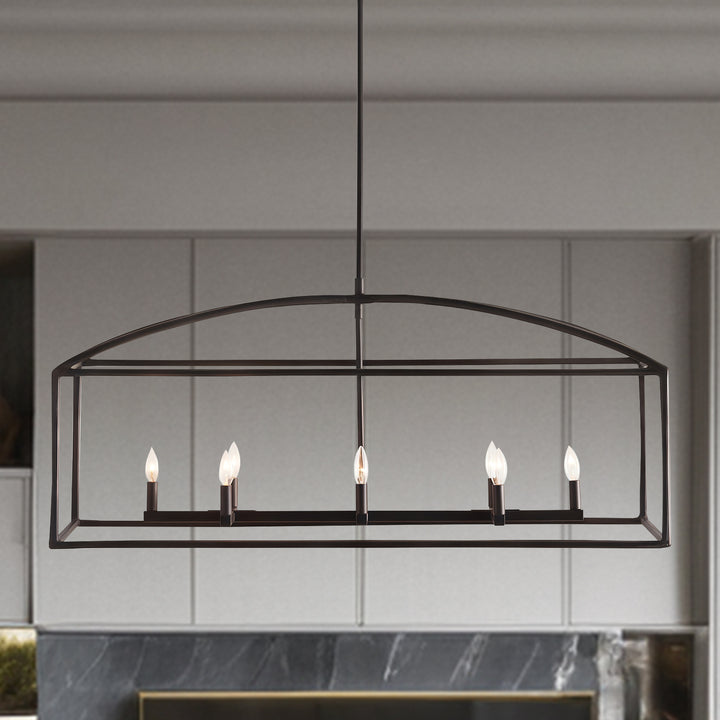 ForgeCurve Dining Chandelier - Modern Hand-Forged Chandelier with Organic Curves Suitable for Dining Room And Living Room