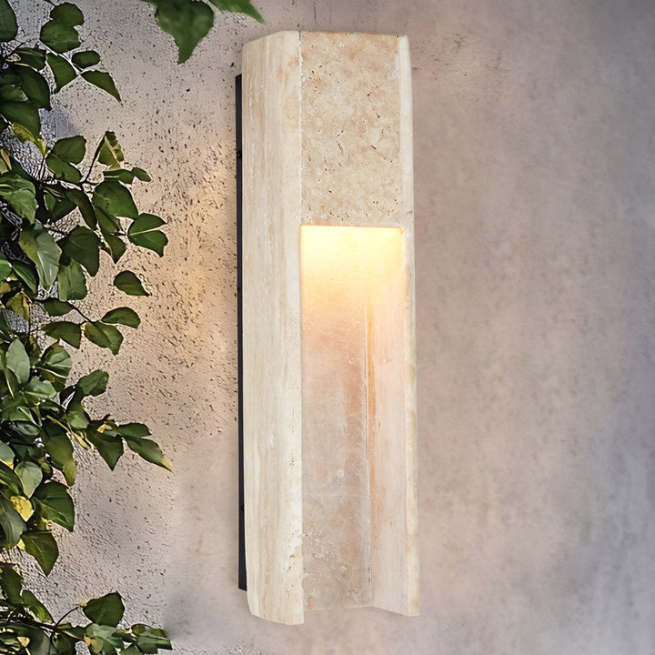 Travertine Polished Stainless Steel Canopy Indoor/Outdoor Sconce - Elegant Industrial Wall Lighting
