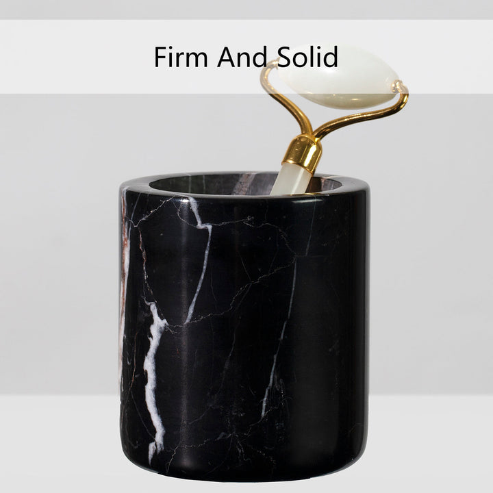 Handcrafted Black Marquina Marble Bath Accessories - Unique and Chic Bathroom Supplies for Elegant Decor