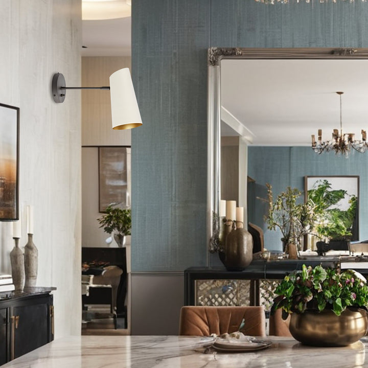 Metal Medium Streamline Glow Sconce - Articulating Brass Wall Lights for Living Room