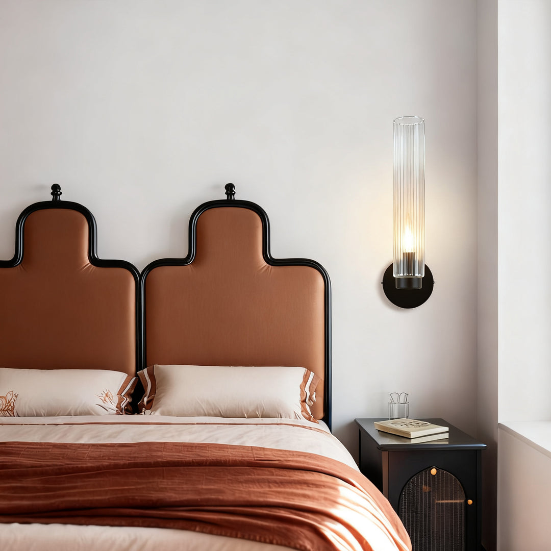 Radiant Fluted Glow Sconce - Elegant Bathroom Wall Lights with Fluted Glass Shade, Suitable for Your Makeup Lighting Mirror in the Bathroom