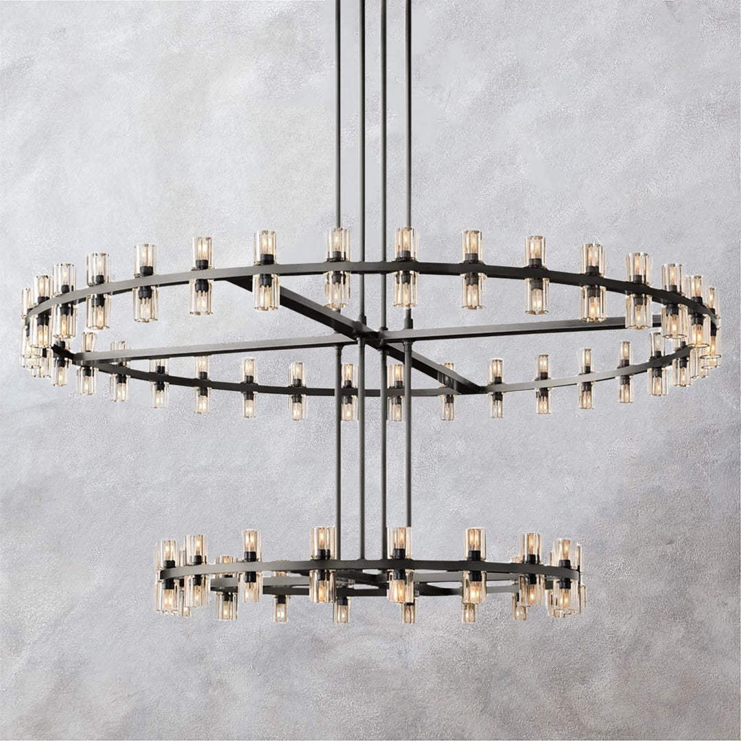 Theresa Crystal Modern Chandelier - Maria Theresa Design with Clear Crystal and Precision Cut K9 Crystal - Stylish Hanging Light Fixture Perfect for Your Living Room