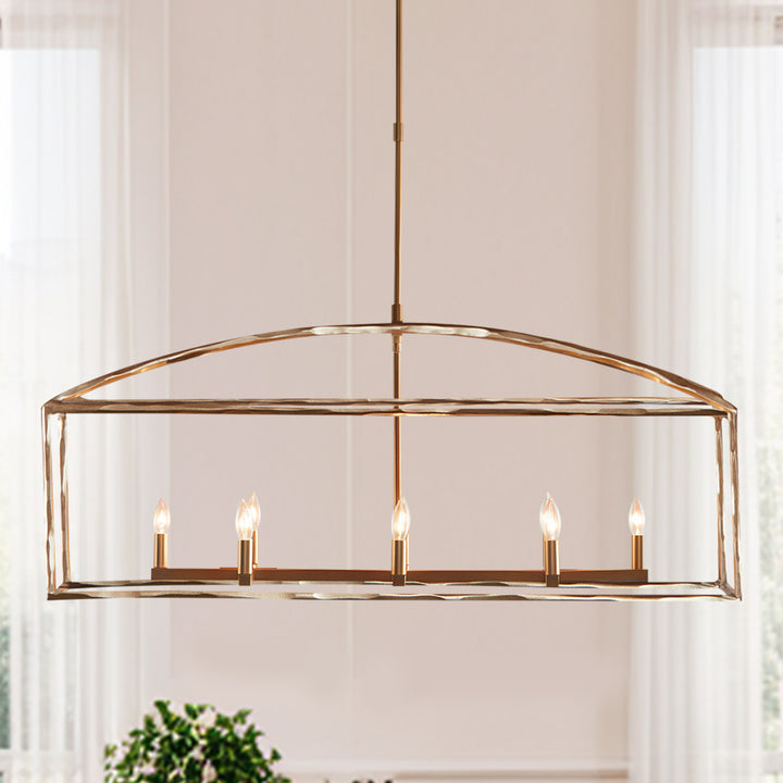 ForgeCurve Dining Chandelier - Modern Hand-Forged Chandelier with Organic Curves Suitable for Dining Room And Living Room