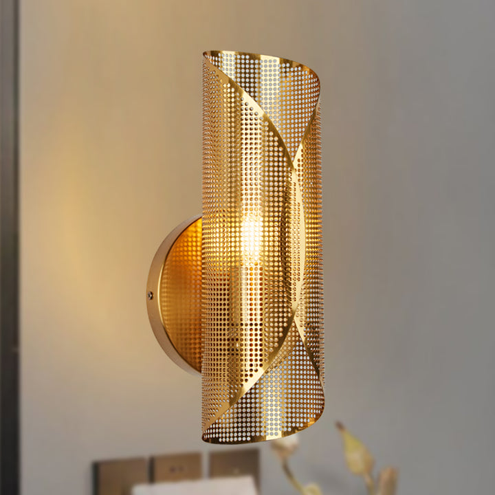 Curl Perforated Sconce 1-Light - Perfect for Kitchen and Bedroom Wall Sconces
