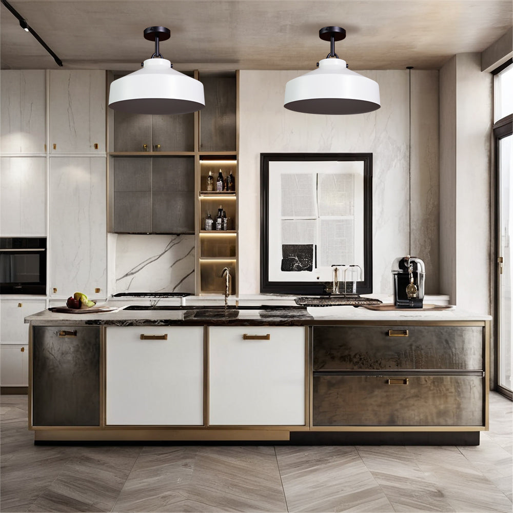 Flexillum Living Room Flush Mount 16" - Sleek Design with Angular Details, Versatile Placement, and Dimmer Switch Compatible - Perfect for Living Room, Ceiling Lamps for Living Room, and Lounge Lights Ceiling