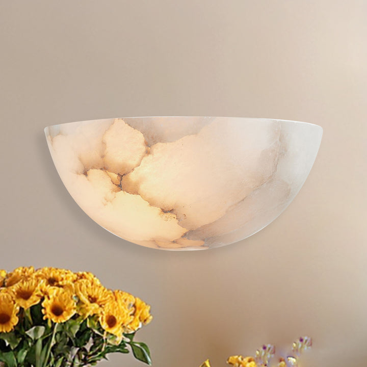 Alabaster Natural Stone Wall Light Sconce - Elegant Natural Stone Lighting for Home Decor - Perfect for Living Room, Kitchen, and Bedroom Wall Lights