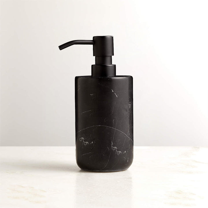 Handcrafted Black Marquina Marble Bath Accessories - Unique and Chic Bathroom Supplies for Elegant Decor