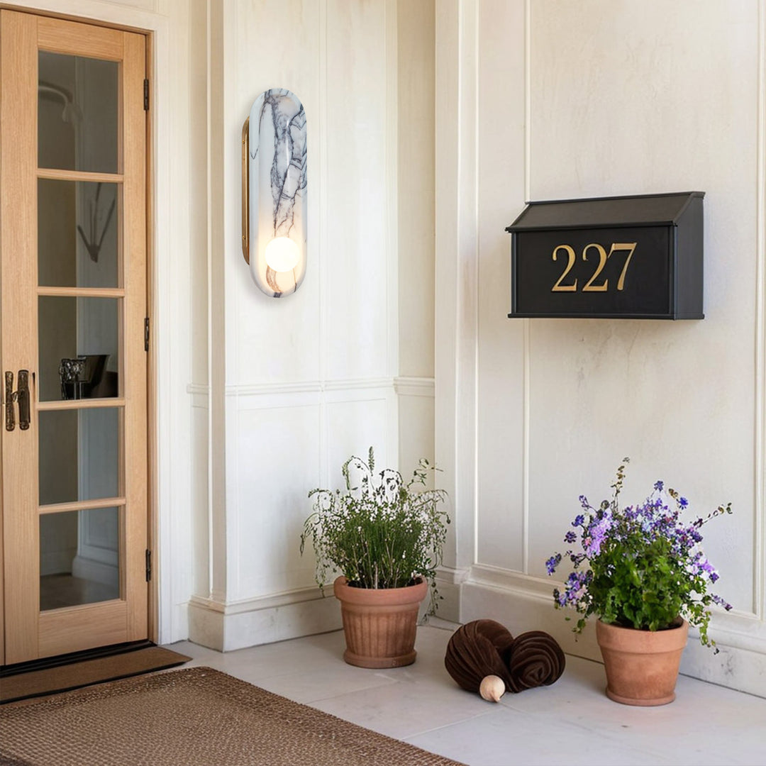 Roxane White Marble Wall Sconce - Elegant Roxane sconce Design with Stunning Finishes - Perfect for Bathroom Sconce and Kitchen Sconce