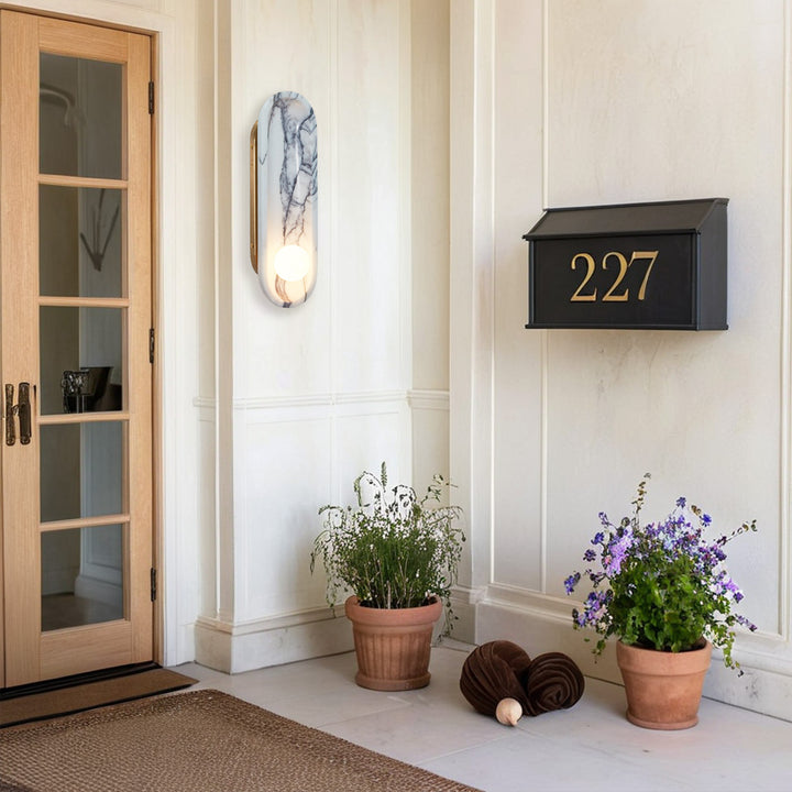 Roxane White Marble Wall Sconce - Elegant Roxane sconce Design with Stunning Finishes - Perfect for Bathroom Sconce and Kitchen Sconce