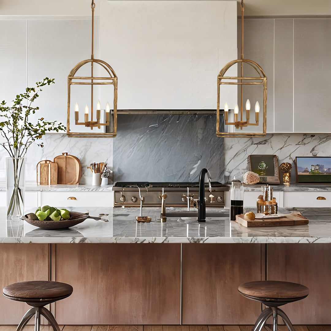 Modern Industrial Forged-Iron Pendant Light - Adjustable Height Hanging Light Fixtures, Suitable for Dining Room And Living Room