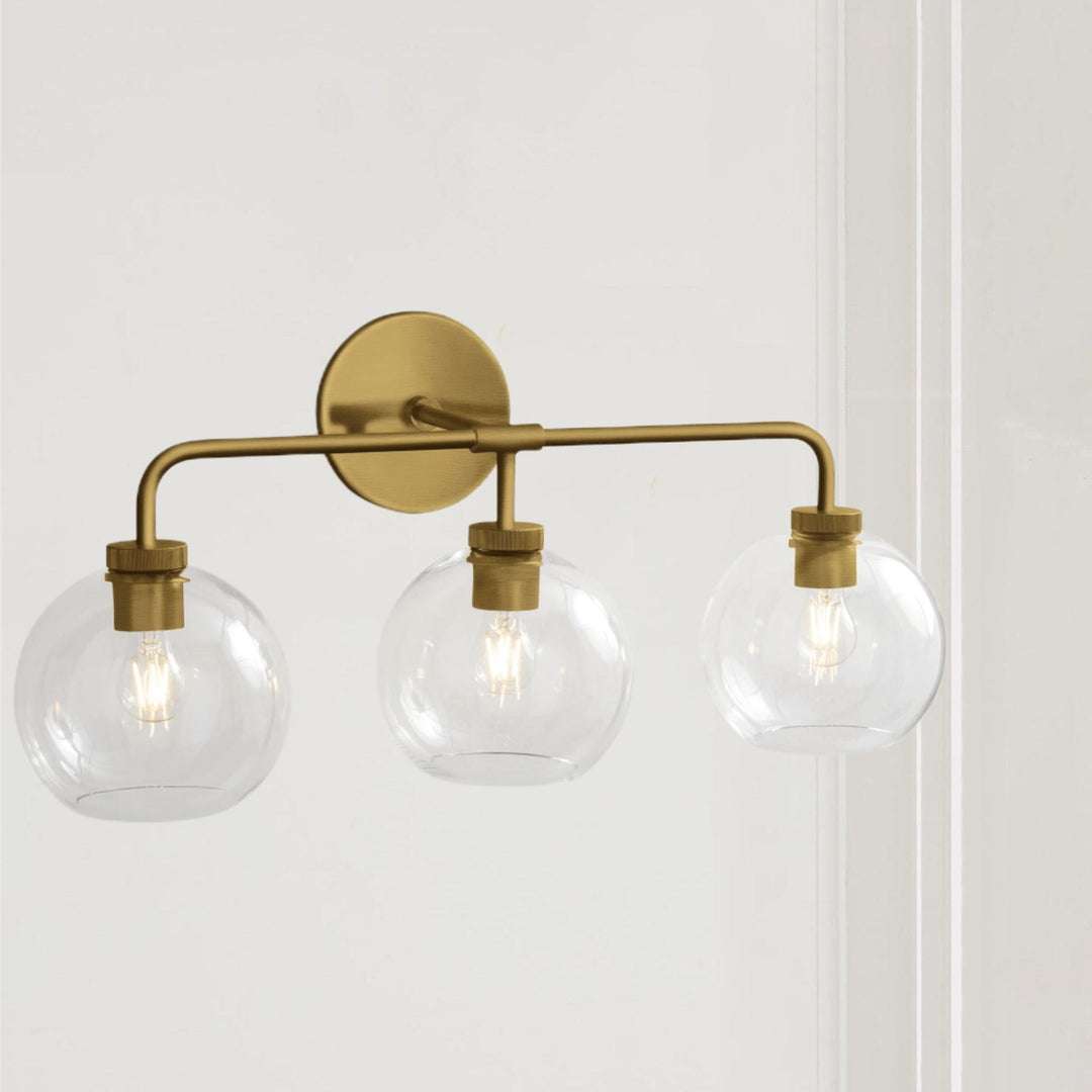 Blown Glass Steel Frame Triple Sconce Collection - Stylish Glass Sconce Options, Bathroom Sconces