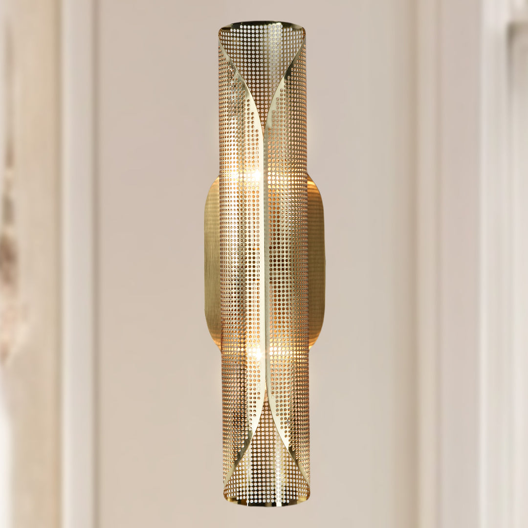 Curl Perforated Sconce 2-Light - Modern Light Fixture for kitchen, Bedroom Wall Sconces