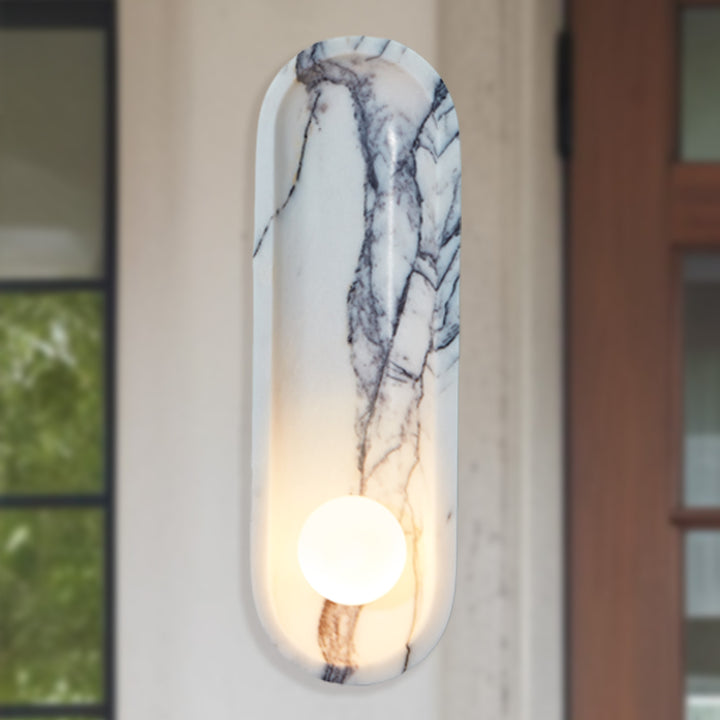 Roxane White Marble Wall Sconce - Elegant Roxane sconce Design with Stunning Finishes - Perfect for Bathroom Sconce and Kitchen Sconce