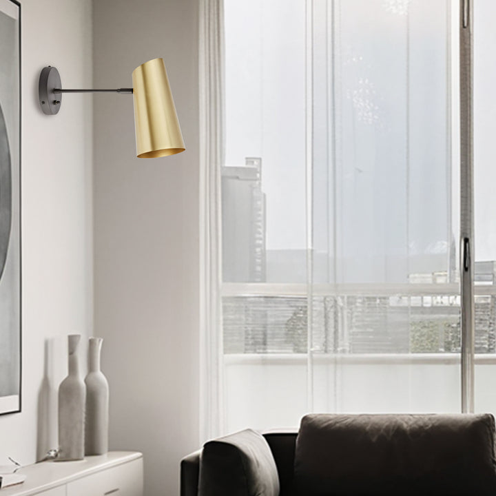 Metal Medium Streamline Glow Sconce - Articulating Brass Wall Lights for Living Room