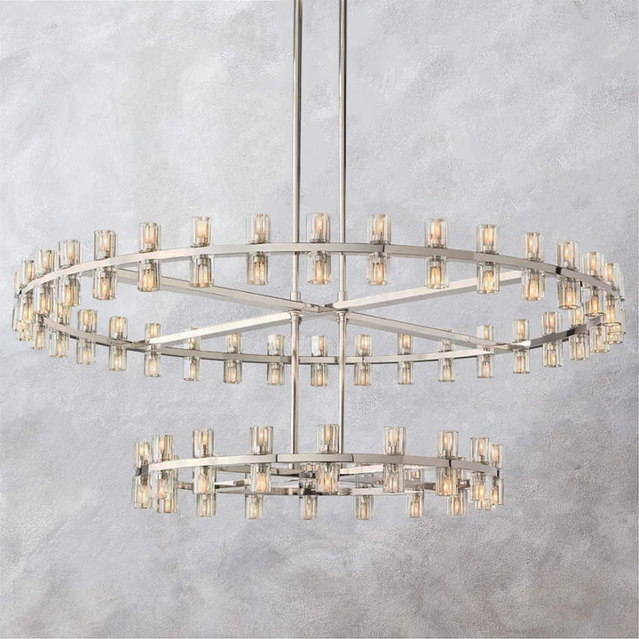 Theresa Crystal Modern Chandelier - Maria Theresa Design with Clear Crystal and Precision Cut K9 Crystal - Stylish Hanging Light Fixture Perfect for Your Living Room