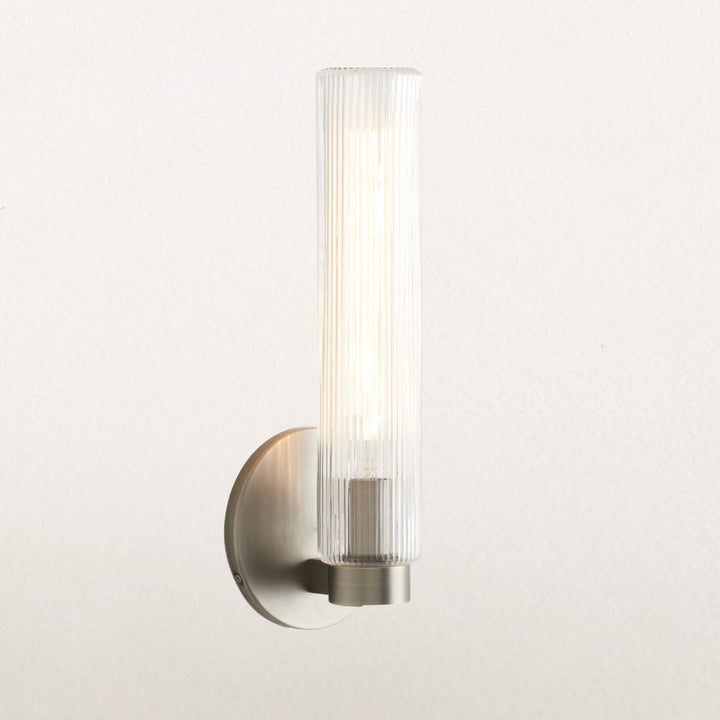 Radiant Fluted Glow Sconce - Elegant Bathroom Wall Lights with Fluted Glass Shade, Suitable for Your Makeup Lighting Mirror in the Bathroom