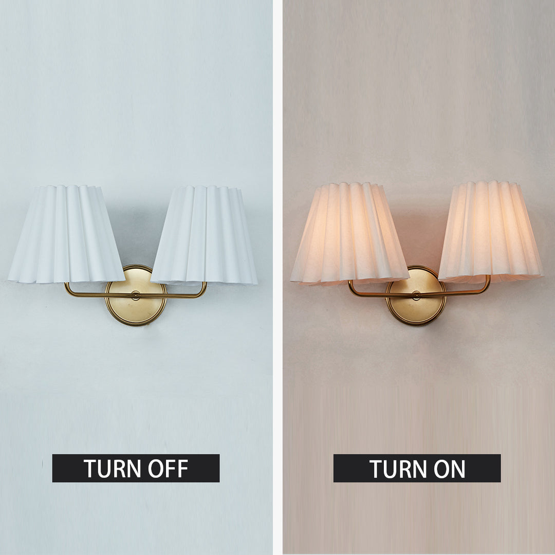 Modern Brass Double Sconce for Transitional Decor - Hardwired Lighting for Bedrooms, Living Rooms, and Hallways