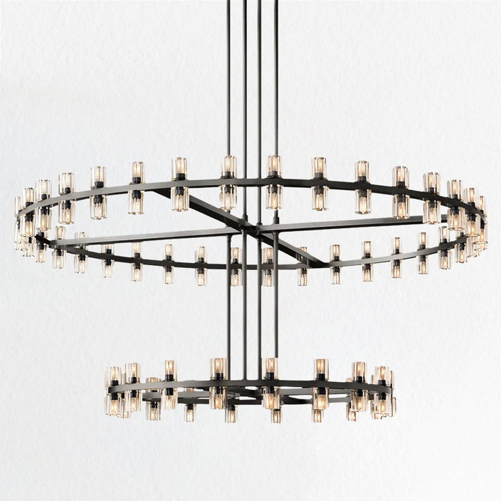 Theresa Crystal Modern Chandelier - Maria Theresa Design with Clear Crystal and Precision Cut K9 Crystal - Stylish Hanging Light Fixture Perfect for Your Living Room