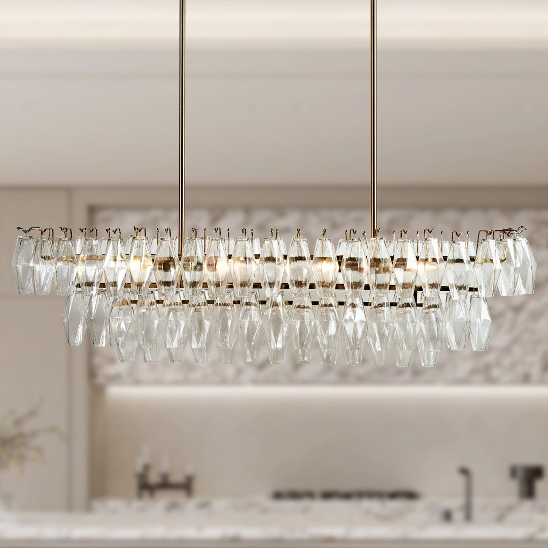Timeless Elegance Fluted Crystal Chandelier with Luxe Metallic Finish,Fluted crystal effect ,dining room light fitting