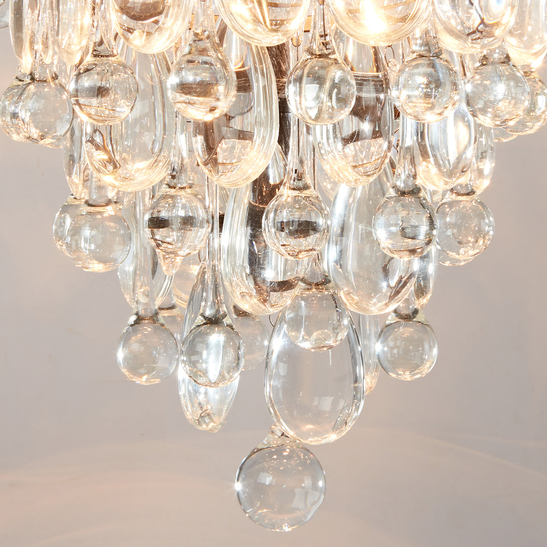 Vintage Crystal Raindrop Elegance Chandelier - Faceted-Glass Crystals and Rain Drops Display for Dining Room and Living Room Lighting