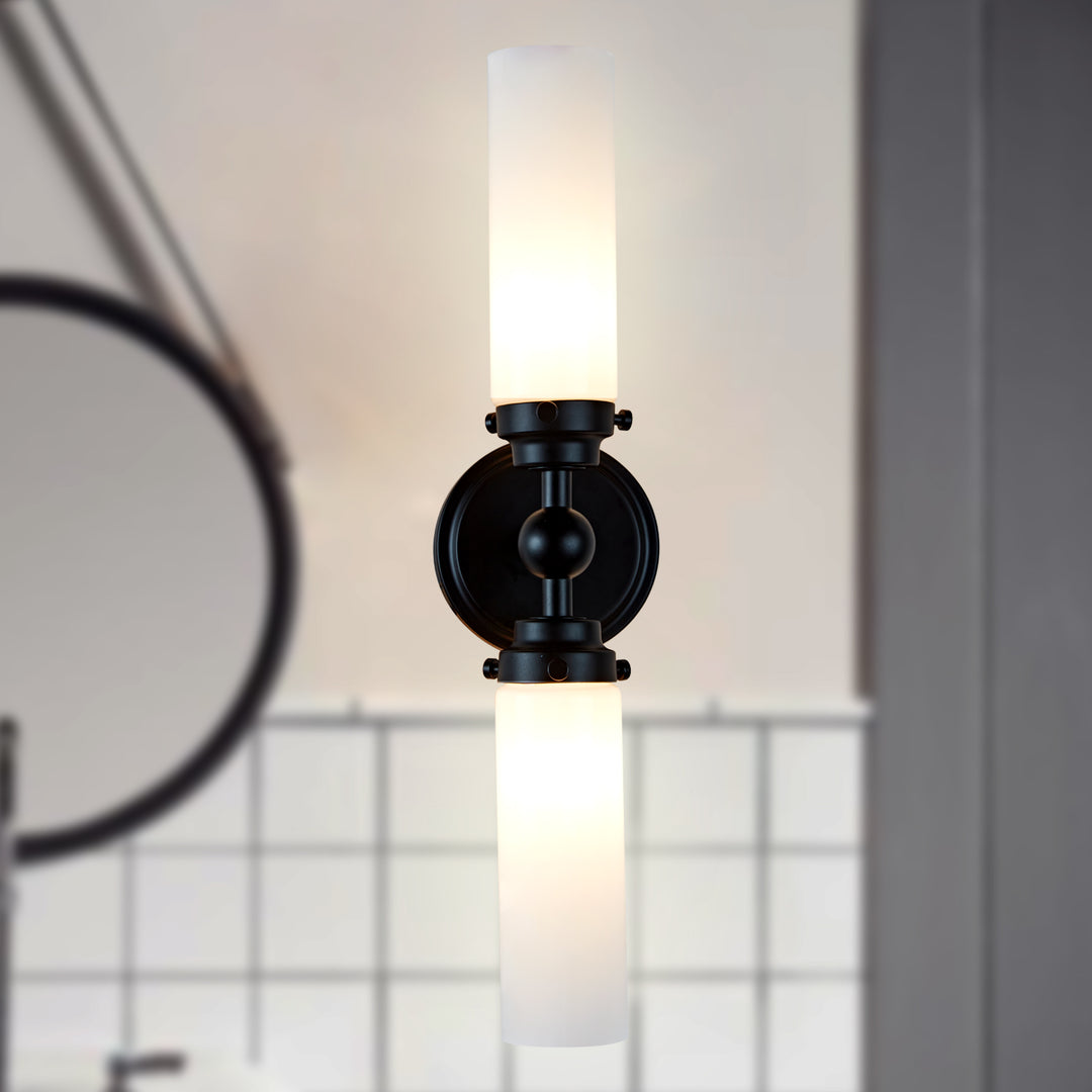 Spherical Steel Sconce - Modern Silhouette with Steel Construction and Spherical Detail - Stylish Bathroom Wall Lights and Contemporary Bathroom Sconces Modern