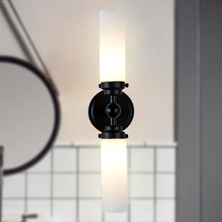 Spherical Steel Sconce - Modern Silhouette with Steel Construction and Spherical Detail - Stylish Bathroom Wall Lights and Contemporary Bathroom Sconces Modern