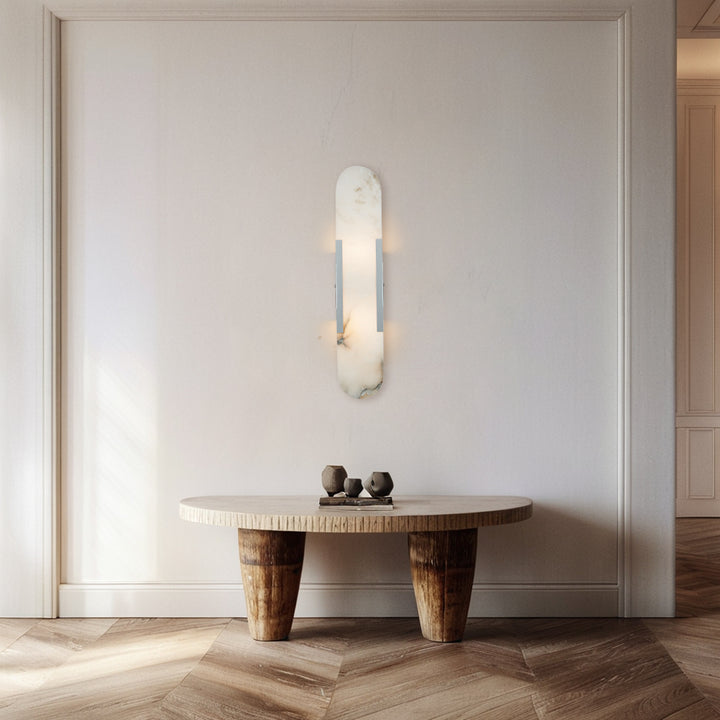 Alabaster Elegance Backplate Sconce - Elegant Alabaster Design with Stunning Finishes - Perfect for Bathroom Sconce