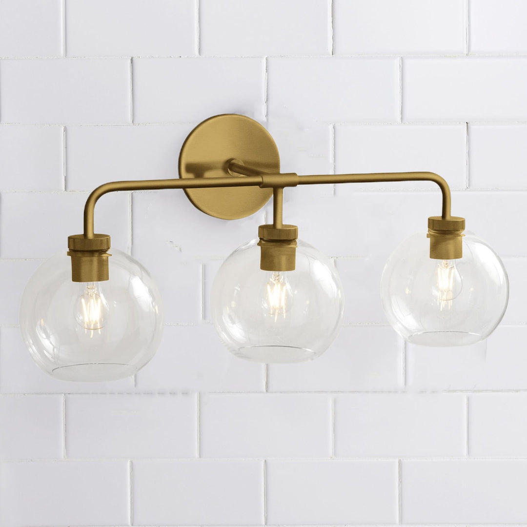 Blown Glass Steel Frame Triple Sconce Collection - Stylish Glass Sconce Options, Bathroom Sconces