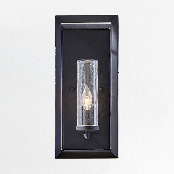 Gleaming Bronze Square Sconce - Bronze Finish with Clear Glass Shades and Dimmer Switch Compatibility - Elegant Outdoor Wall Lights for Your Exterior