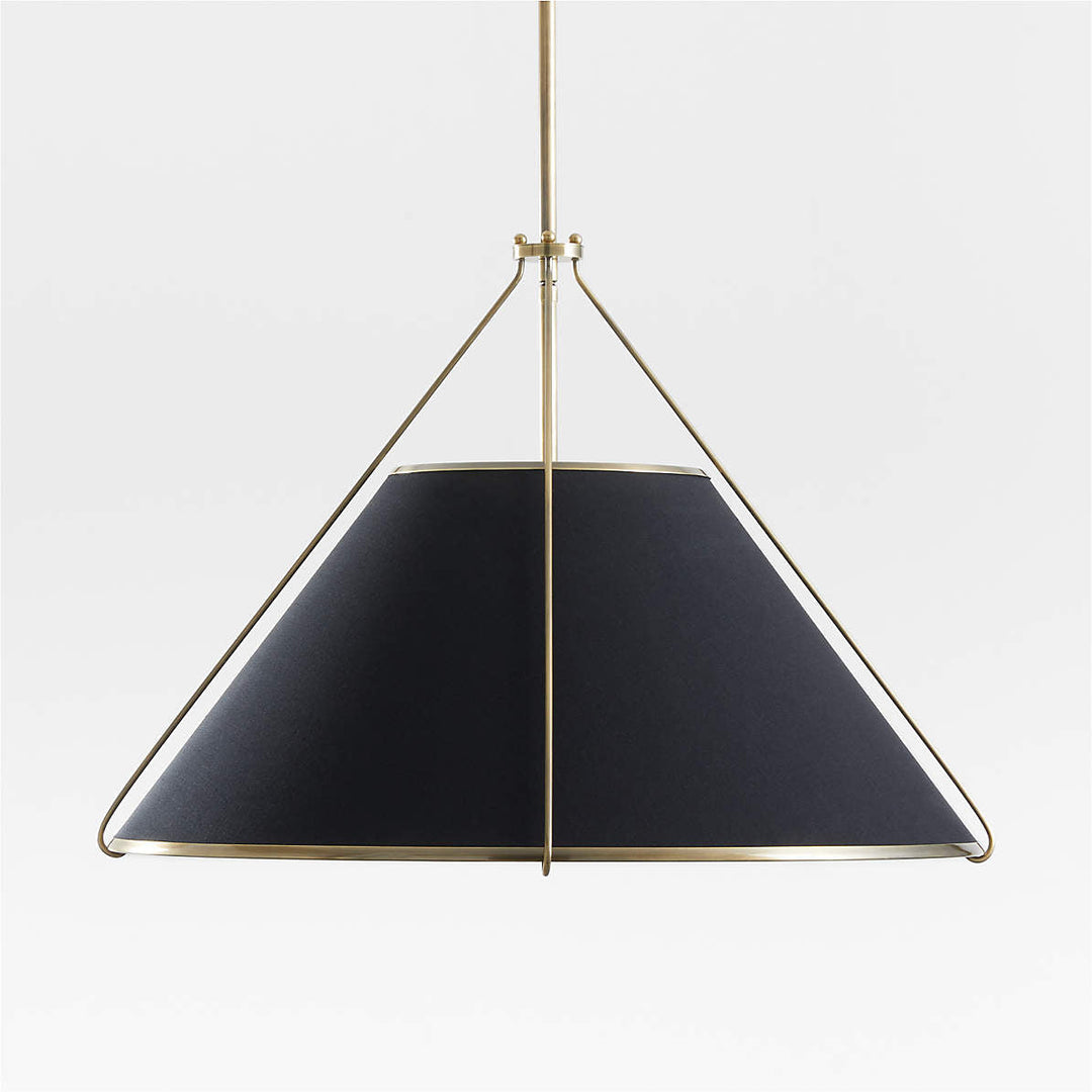 Linen Glow Brass Pendant Light - Modern Design with Burnished Brass Finish and Natural Linen Shade for Soft Lighting - Perfect for Living Room, Kitchen