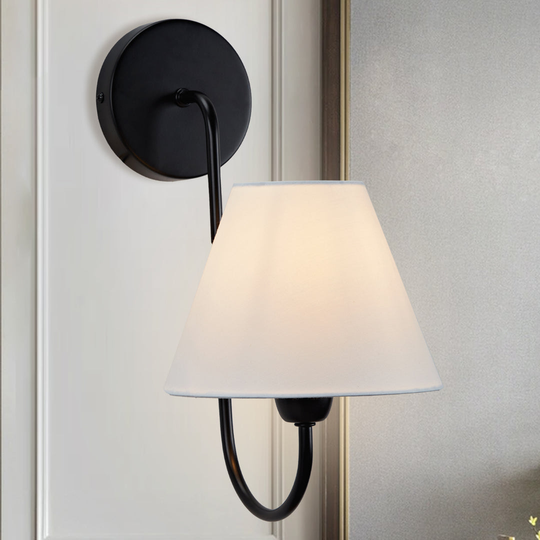 Gleaming Elegance Stainless Oil Rubbed Sconce - Durable Stainless Steel and Antique Brass with White Linen Shade - Ideal Wall Lights for Your Living Room