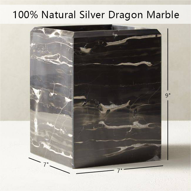 Silver Dragon Marble Luxe Bath Accessories with Soft Sheen for Elegant Bathroom