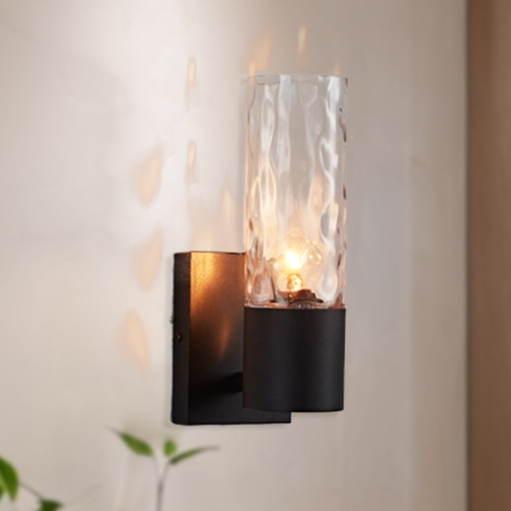 Transparent Glass Cylinder - Sleek Handcrafted Wall Lamps for Optimal Light, Suitable for Bathrooms and Living Rooms