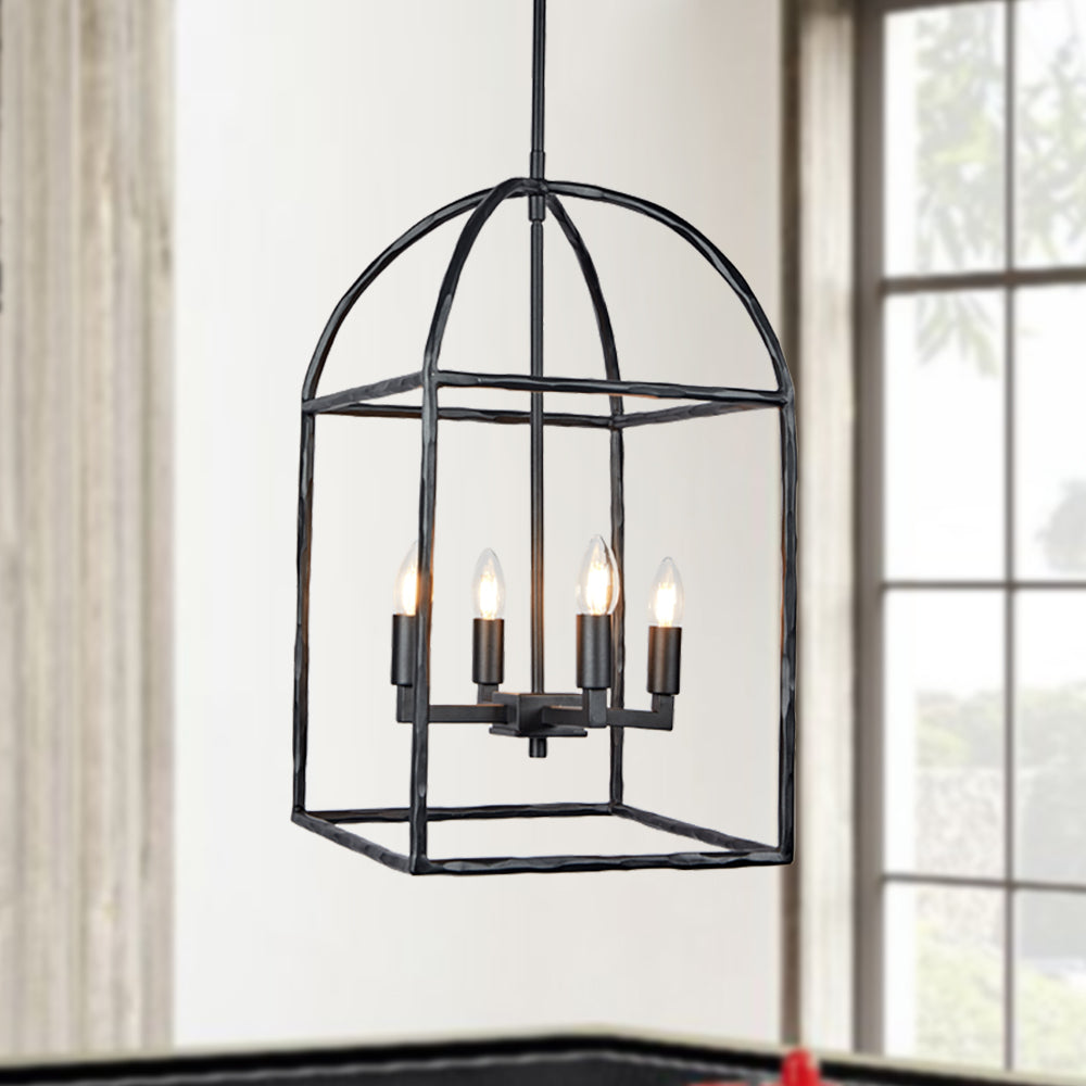 Modern Industrial Forged-Iron Pendant Light - Adjustable Height Hanging Light Fixtures, Suitable for Dining Room And Living Room