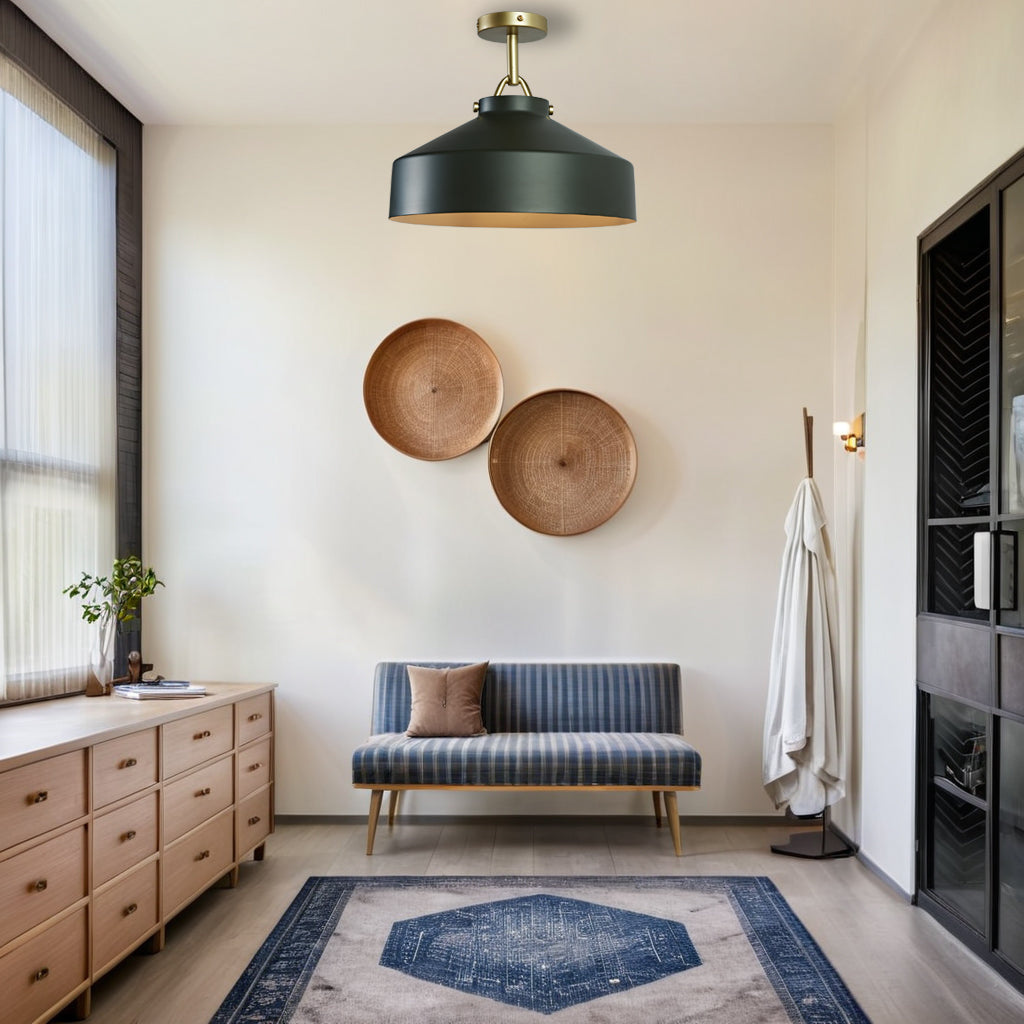 Flexillum Living Room Flush Mount 16" - Sleek Design with Angular Details, Versatile Placement, and Dimmer Switch Compatible - Perfect for Living Room, Ceiling Lamps for Living Room, and Lounge Lights Ceiling